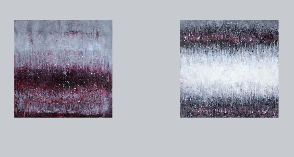 Oil on canvas black and white